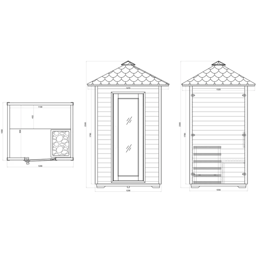 2 Person Outdoor Sauna House
