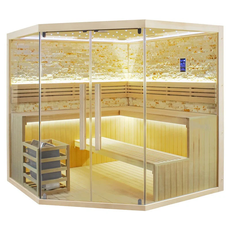 6-8 Person Traditional Corner Indoor Sauna