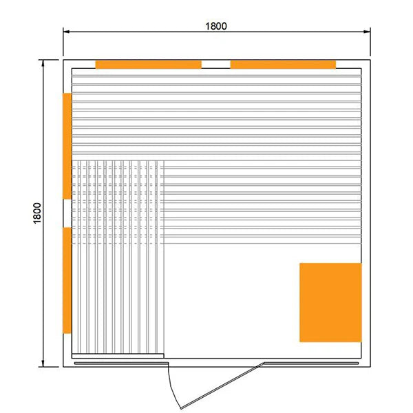 4 Person Indoor Sauna with Infrared and Traditional Stove – 6100W