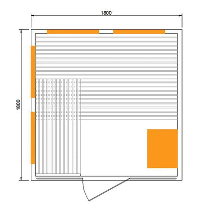4 Person Indoor Sauna with Infrared and Traditional Stove – 6100W