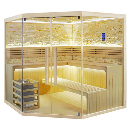 6-8 Person Traditional Corner Indoor Sauna