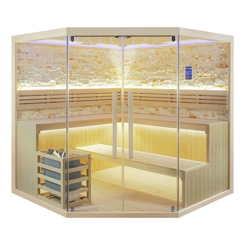 6-8 Person Traditional Corner Indoor Sauna